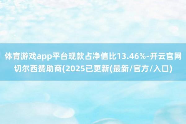 体育游戏app平台现款占净值比13.46%-开云官网切尔西赞助商(2025已更新(最新/官方/入口)