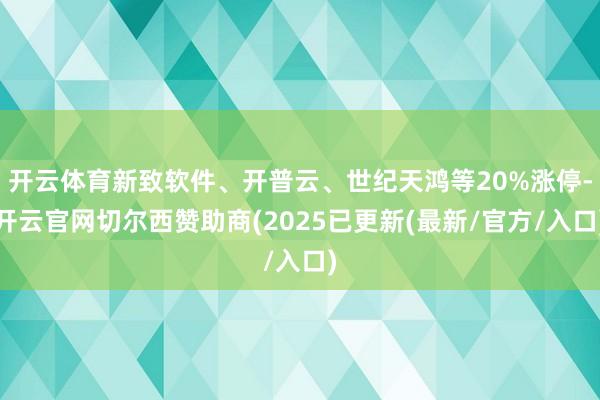 开云体育新致软件、开普云、世纪天鸿等20%涨停-开云官网切尔西赞助商(2025已更新(最新/官方/入口)